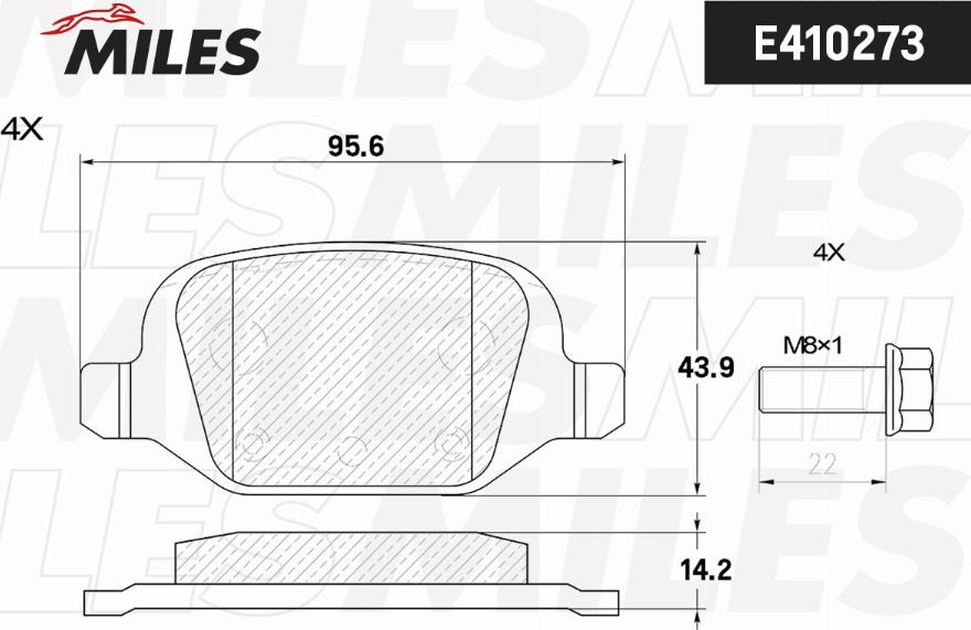 Miles E410273 - Kit de plaquettes de frein, frein à disque cwaw.fr