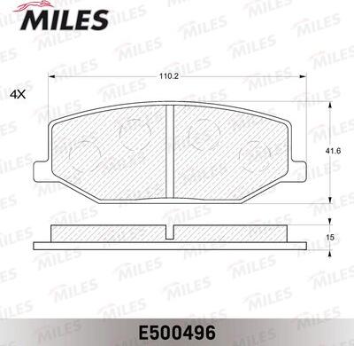 Miles E500496 - Kit de plaquettes de frein, frein à disque cwaw.fr