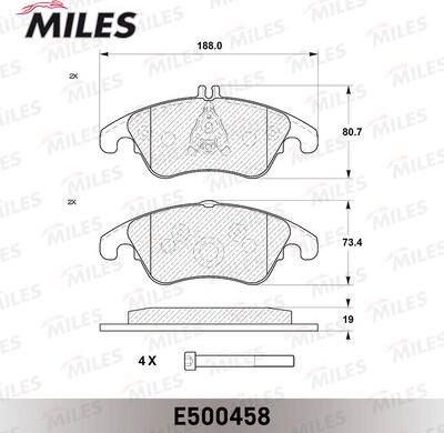 Miles E500458 - Kit de plaquettes de frein, frein à disque cwaw.fr