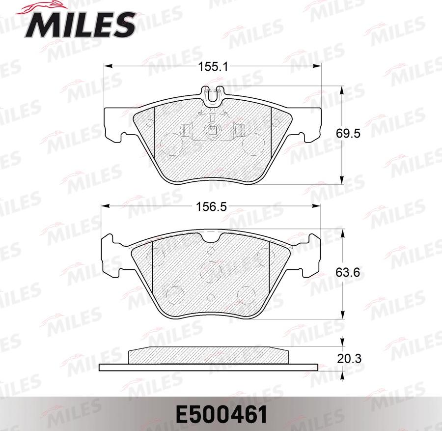 Miles E500461 - Kit de plaquettes de frein, frein à disque cwaw.fr