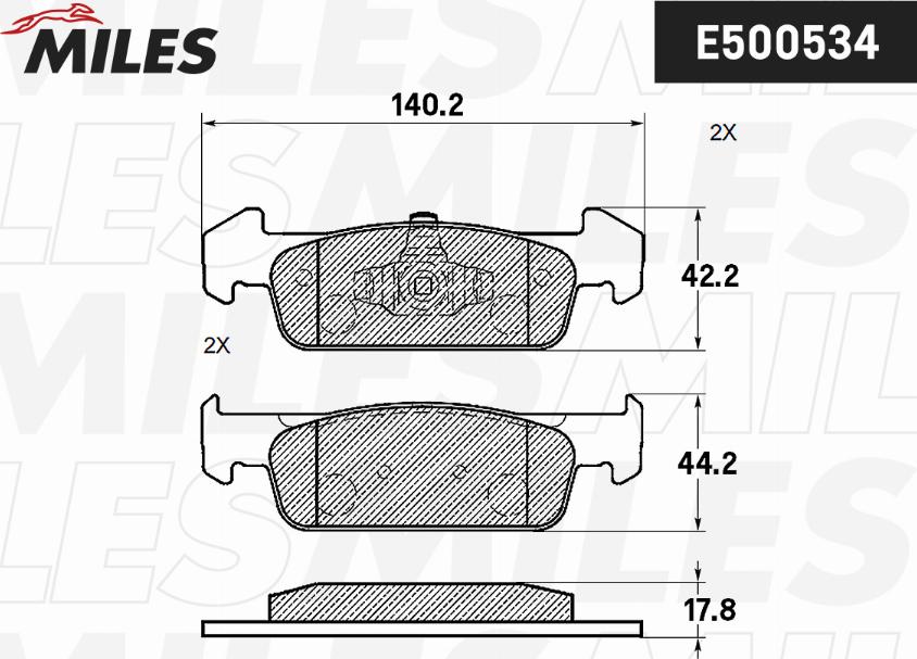 Miles E500534 - Kit de plaquettes de frein, frein à disque cwaw.fr