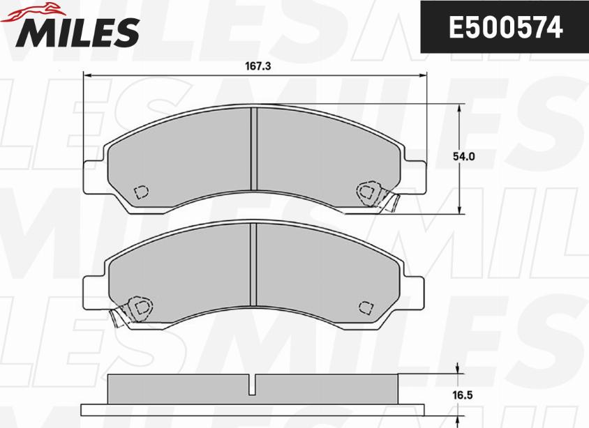 Miles E500574 - Kit de plaquettes de frein, frein à disque cwaw.fr