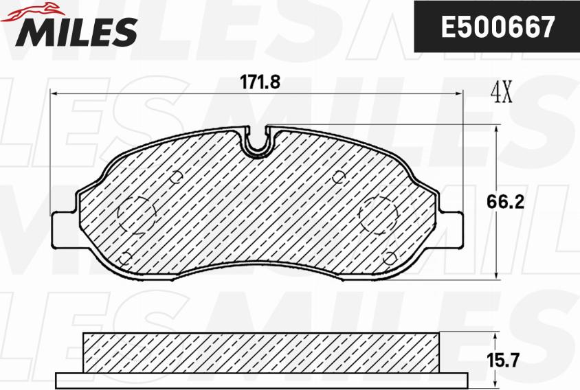 Miles E500667 - Kit de plaquettes de frein, frein à disque cwaw.fr