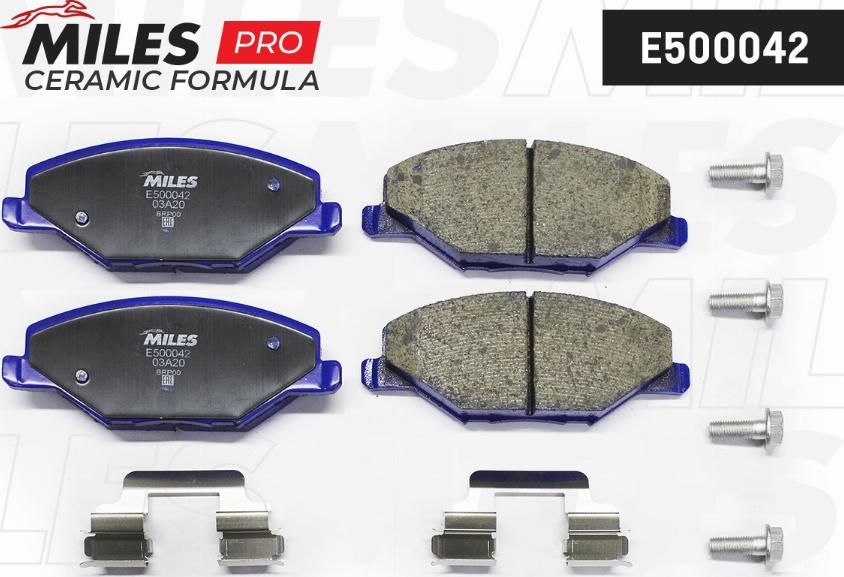 Miles E500042 - Kit de plaquettes de frein, frein à disque cwaw.fr