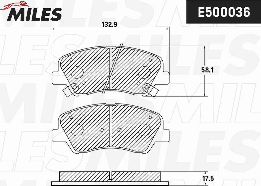 Miles E500036 - Kit de plaquettes de frein, frein à disque cwaw.fr