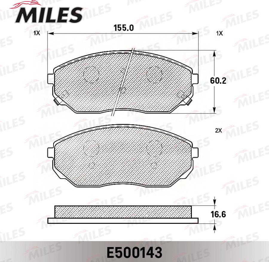 Miles E500143 - Kit de plaquettes de frein, frein à disque cwaw.fr