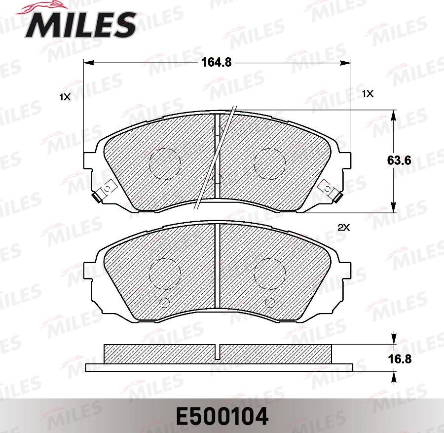 Miles E500104 - Kit de plaquettes de frein, frein à disque cwaw.fr