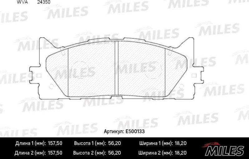 Miles E500133 - Kit de plaquettes de frein, frein à disque cwaw.fr