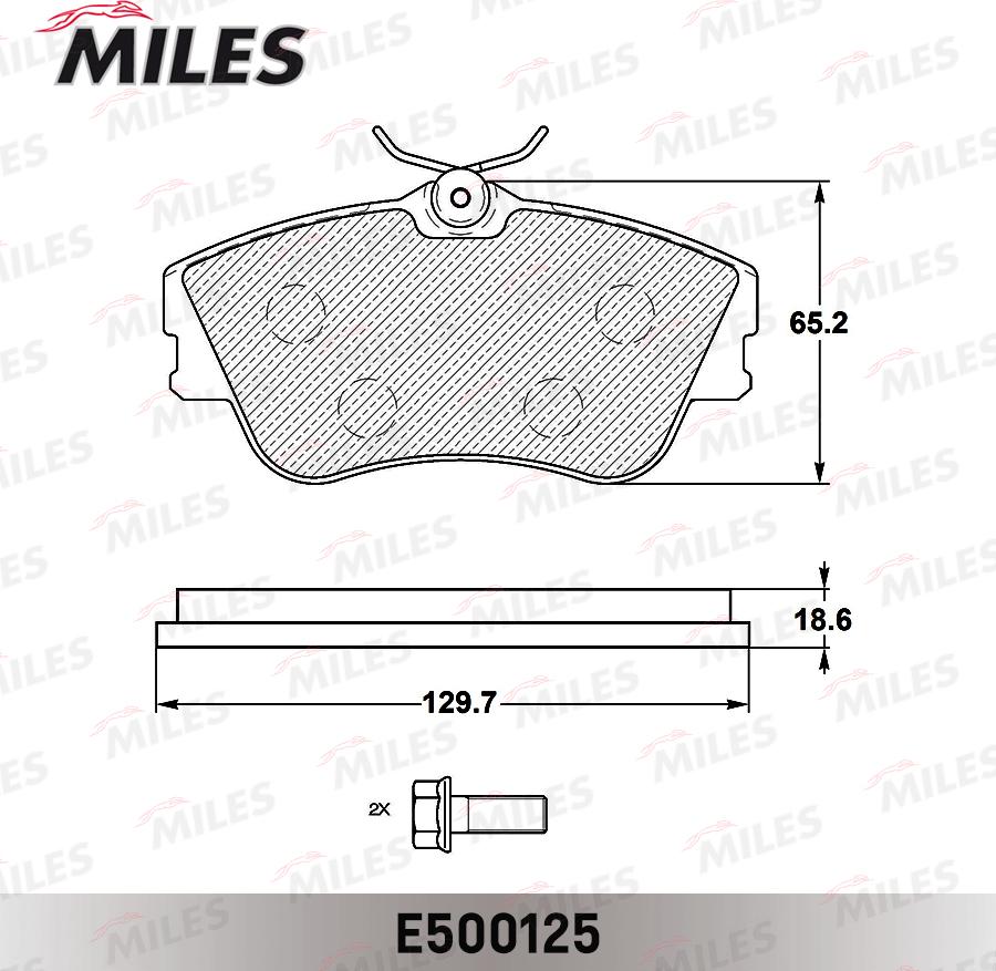 Miles E500125 - Kit de plaquettes de frein, frein à disque cwaw.fr