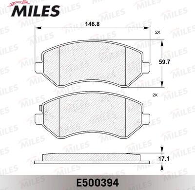 Miles E500394 - Kit de plaquettes de frein, frein à disque cwaw.fr