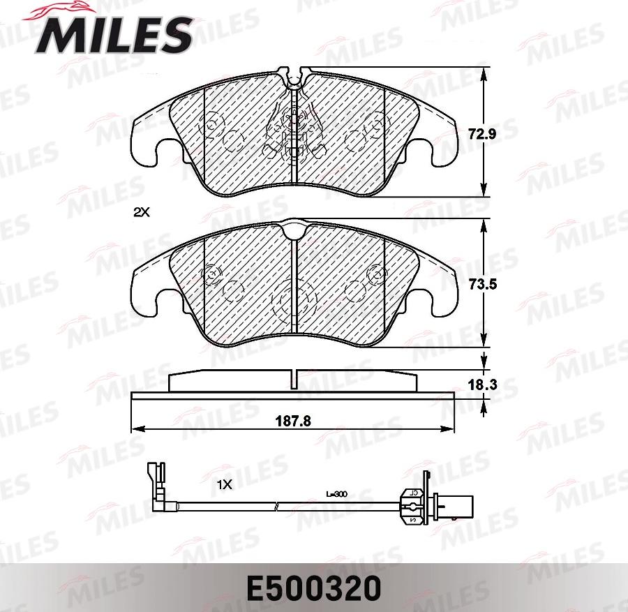 Miles E500320 - Kit de plaquettes de frein, frein à disque cwaw.fr