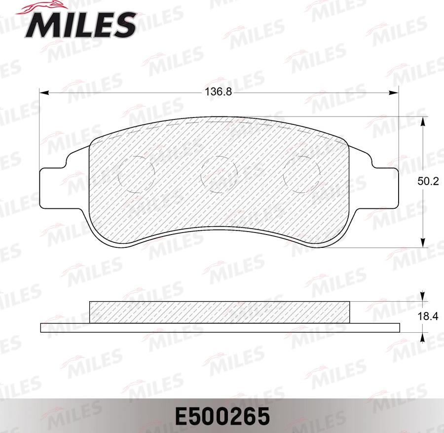 Miles E500265 - Kit de plaquettes de frein, frein à disque cwaw.fr