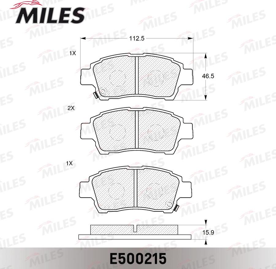 Miles E500215 - Kit de plaquettes de frein, frein à disque cwaw.fr