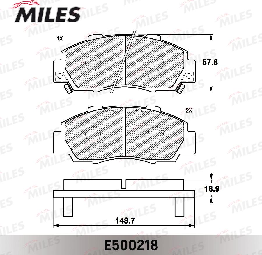 Miles E500218 - Kit de plaquettes de frein, frein à disque cwaw.fr