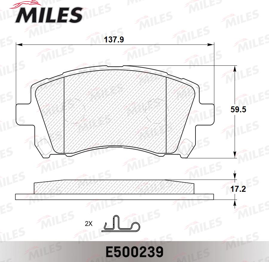 Miles E500239 - Kit de plaquettes de frein, frein à disque cwaw.fr