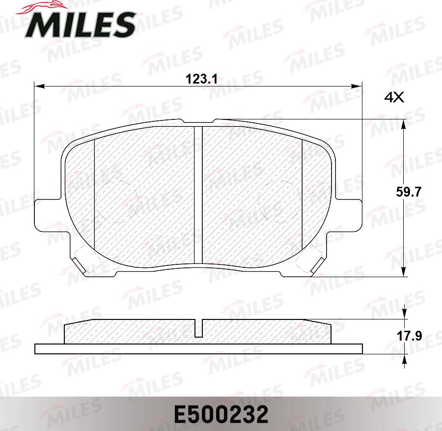 Miles E500232 - Kit de plaquettes de frein, frein à disque cwaw.fr