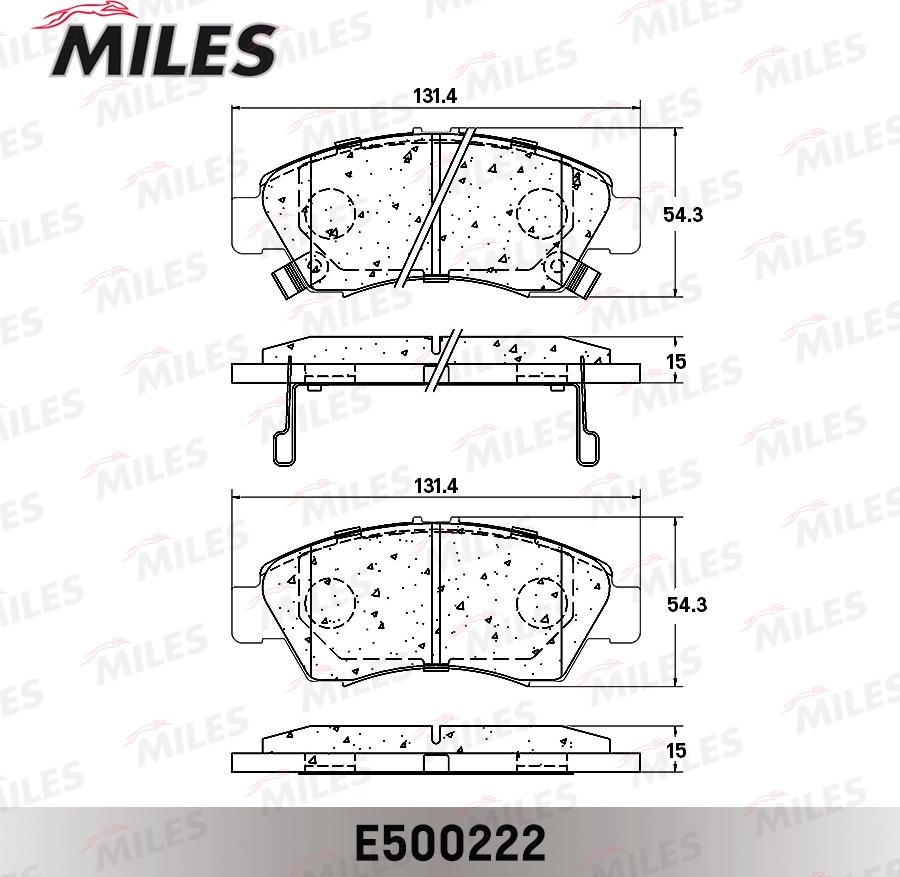 Miles E500222 - Kit de plaquettes de frein, frein à disque cwaw.fr