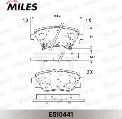 Miles E510441 - Kit de plaquettes de frein, frein à disque cwaw.fr