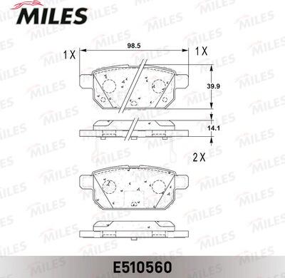 Miles E510560 - Kit de plaquettes de frein, frein à disque cwaw.fr