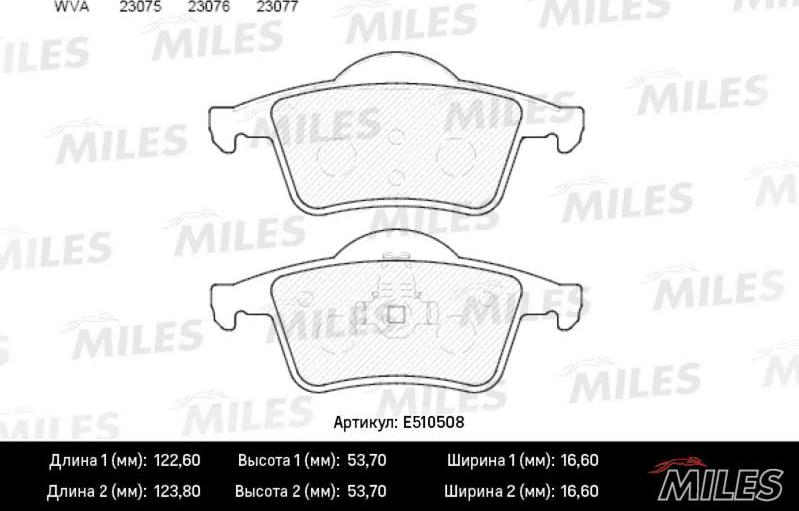 Miles E510508 - Kit de plaquettes de frein, frein à disque cwaw.fr