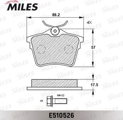 Miles E510526 - Kit de plaquettes de frein, frein à disque cwaw.fr