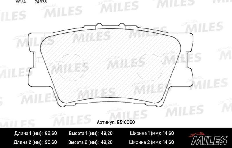 Miles E510060 - Kit de plaquettes de frein, frein à disque cwaw.fr