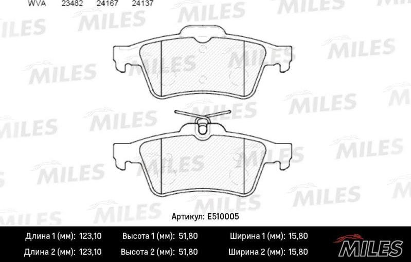 Miles E510005 - Kit de plaquettes de frein, frein à disque cwaw.fr