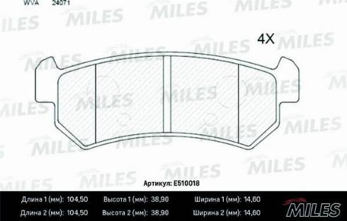 Miles E510018 - Kit de plaquettes de frein, frein à disque cwaw.fr