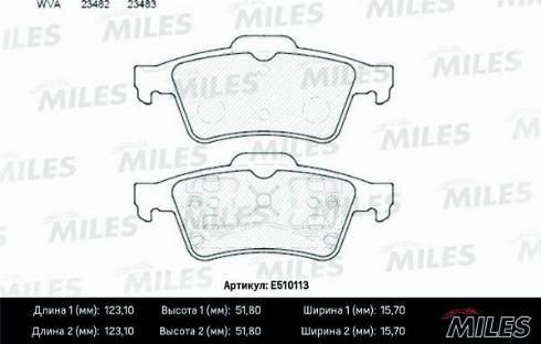 Miles E510113 - Kit de plaquettes de frein, frein à disque cwaw.fr