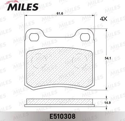 Miles E510308 - Kit de plaquettes de frein, frein à disque cwaw.fr