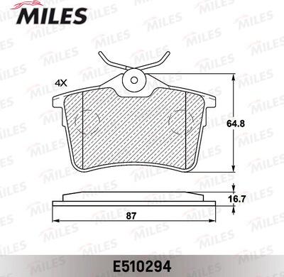 Miles E510294 - Kit de plaquettes de frein, frein à disque cwaw.fr