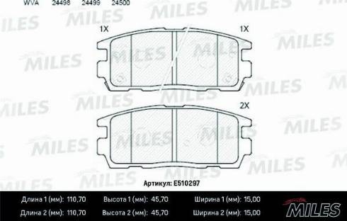 Miles E510297 - Kit de plaquettes de frein, frein à disque cwaw.fr