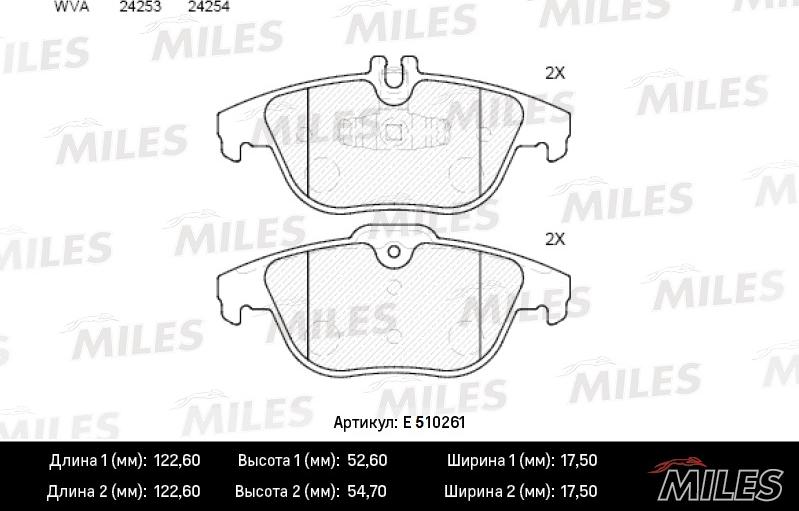 Miles E510261 - Kit de plaquettes de frein, frein à disque cwaw.fr