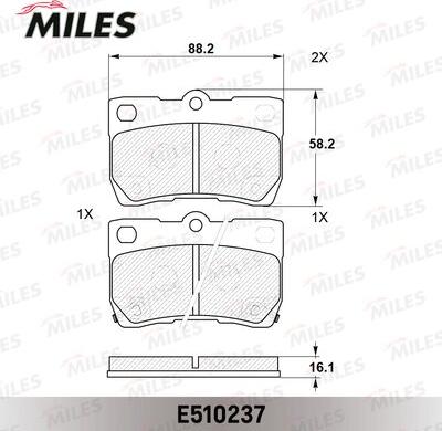 Miles E510237 - Kit de plaquettes de frein, frein à disque cwaw.fr