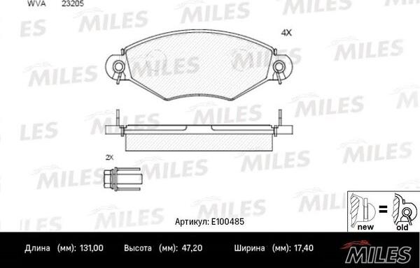 Miles E100485 - Kit de plaquettes de frein, frein à disque cwaw.fr