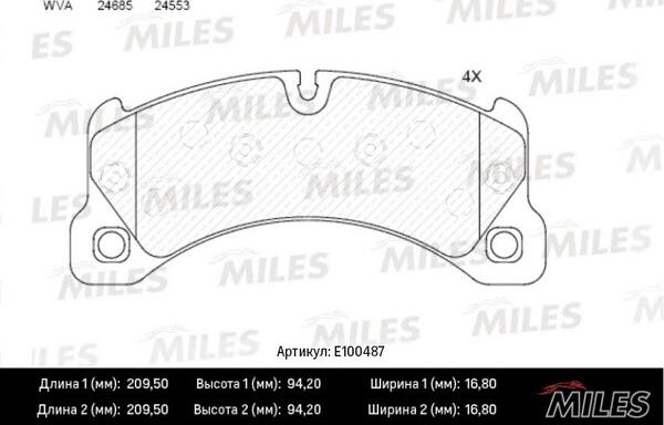 Miles E100487 - Kit de plaquettes de frein, frein à disque cwaw.fr