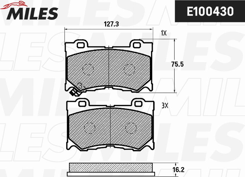 Miles E100430 - Kit de plaquettes de frein, frein à disque cwaw.fr