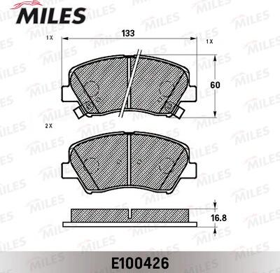 Miles E100426 - Kit de plaquettes de frein, frein à disque cwaw.fr