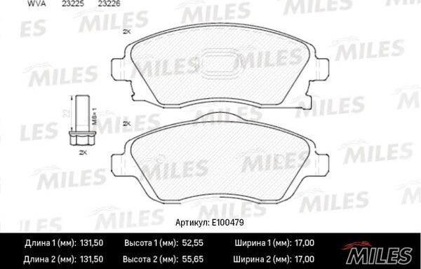 Miles E100479 - Kit de plaquettes de frein, frein à disque cwaw.fr