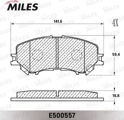 Miles E100557 - Kit de plaquettes de frein, frein à disque cwaw.fr