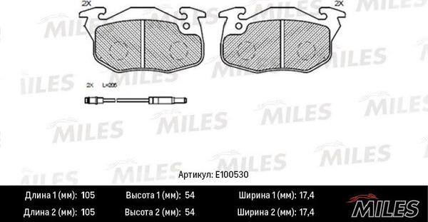 Miles E100530 - Kit de plaquettes de frein, frein à disque cwaw.fr