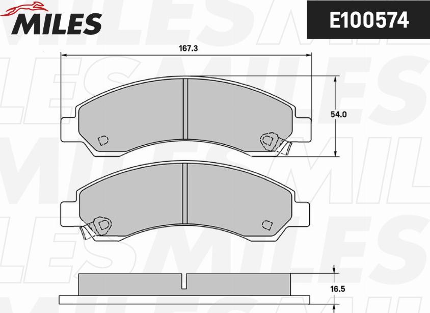 Miles E100574 - Kit de plaquettes de frein, frein à disque cwaw.fr