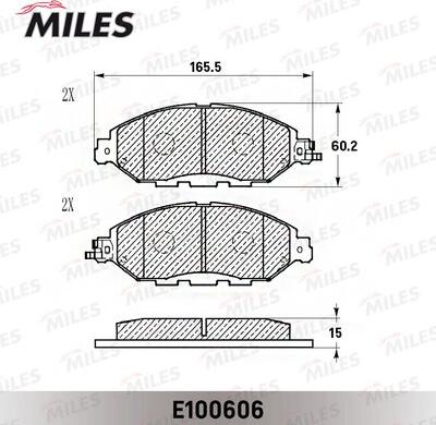 Miles E100606 - Kit de plaquettes de frein, frein à disque cwaw.fr