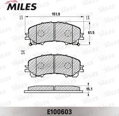 Miles E100603 - Kit de plaquettes de frein, frein à disque cwaw.fr