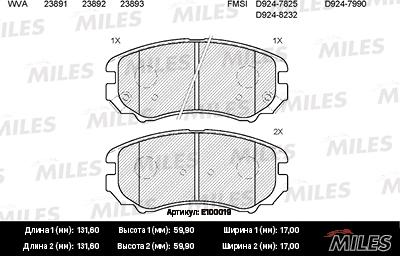 Miles E100019 - Kit de plaquettes de frein, frein à disque cwaw.fr