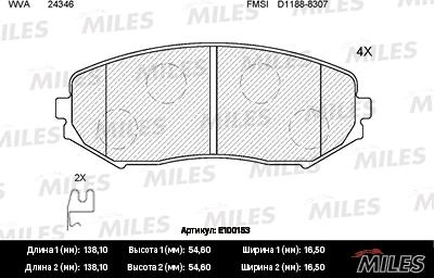 Miles E100153 - Kit de plaquettes de frein, frein à disque cwaw.fr