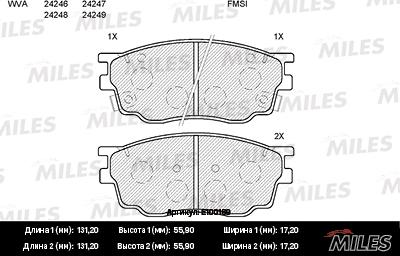 Miles E100189 - Kit de plaquettes de frein, frein à disque cwaw.fr