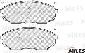 Miles E100181 - Kit de plaquettes de frein, frein à disque cwaw.fr