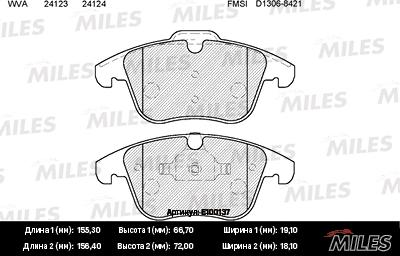 Miles E100137 - Kit de plaquettes de frein, frein à disque cwaw.fr