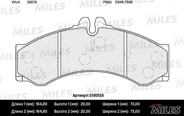 Miles E100126 - Kit de plaquettes de frein, frein à disque cwaw.fr